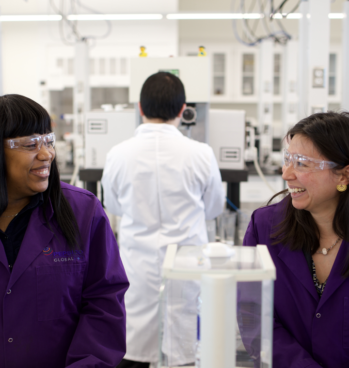 Two women working in a laboratory