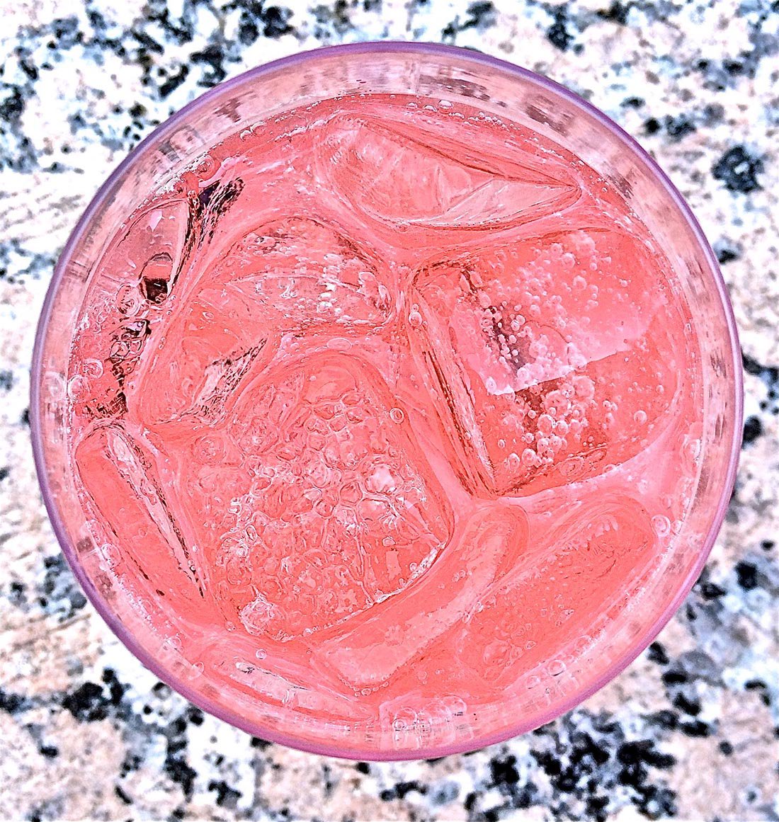 Overhead shot of a fizzy drink