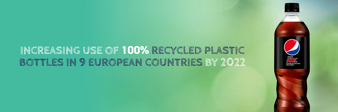 Increasing use of 100 percent recycled plastic bottles in 9 european countries by 2022 Increasing use of 100% recycled plastic bottled in 9 European countries by 2022