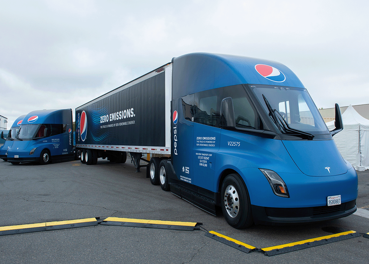 Pepsi Zero Emissions Tesla truck