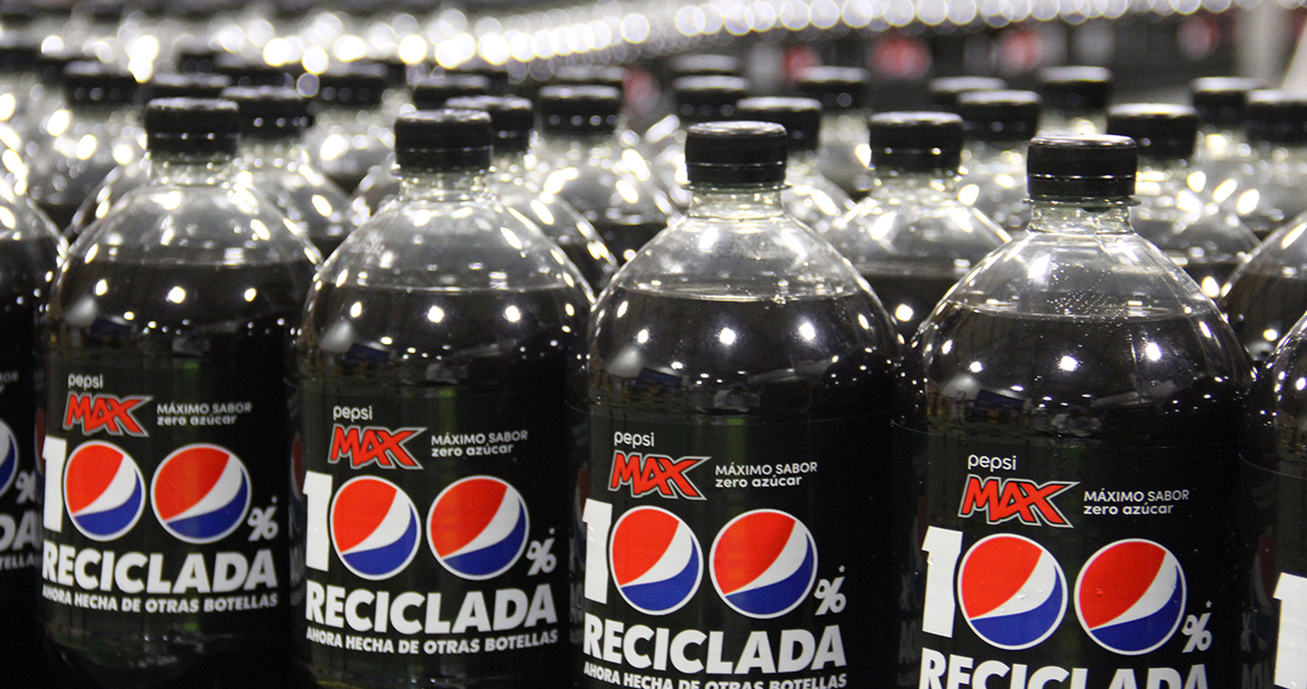 Rows of Pepsi MAX bottles