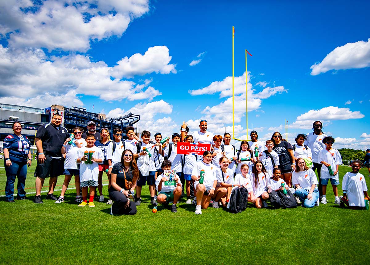 Attendees of the Gatorade and New England Patriots “Get Fit for School” event