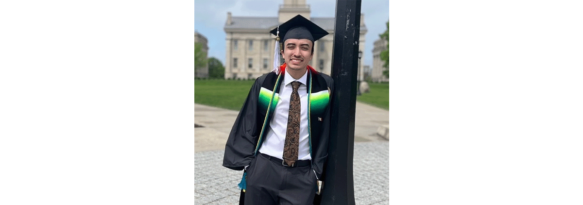 Alejandro Guzman in his graduation robes