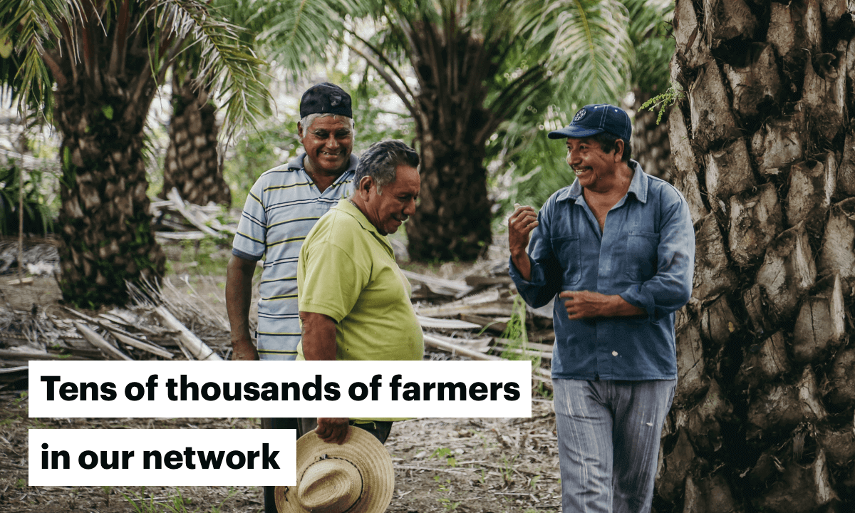 Tens of thousands of farmers in our network