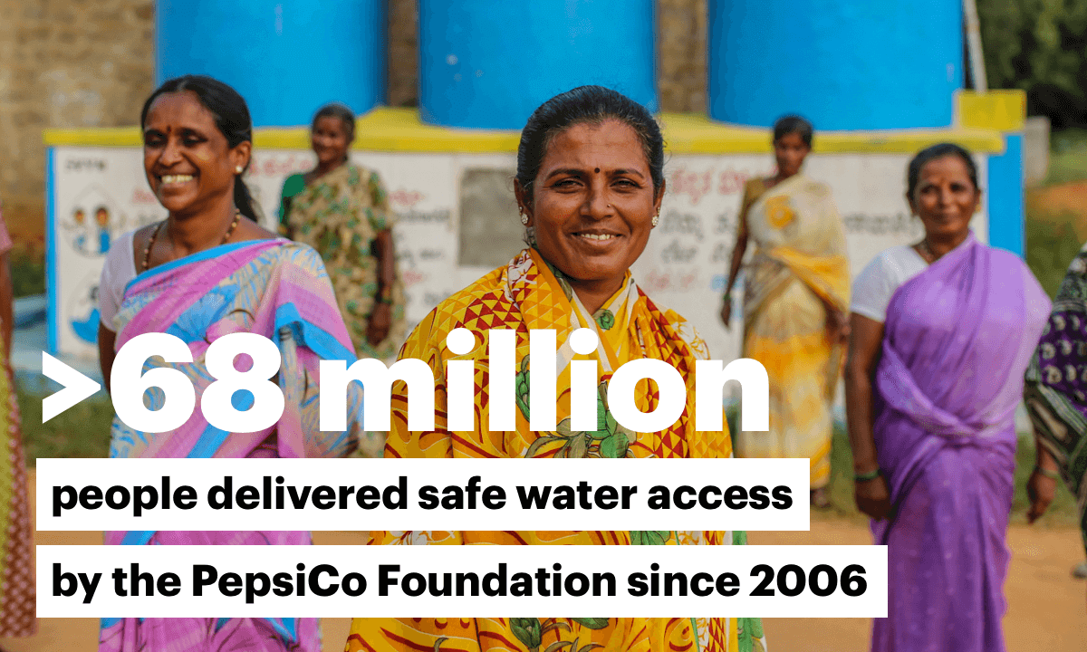 >68 million people delivered safe water access by the PepsiCo Foundation since 2006