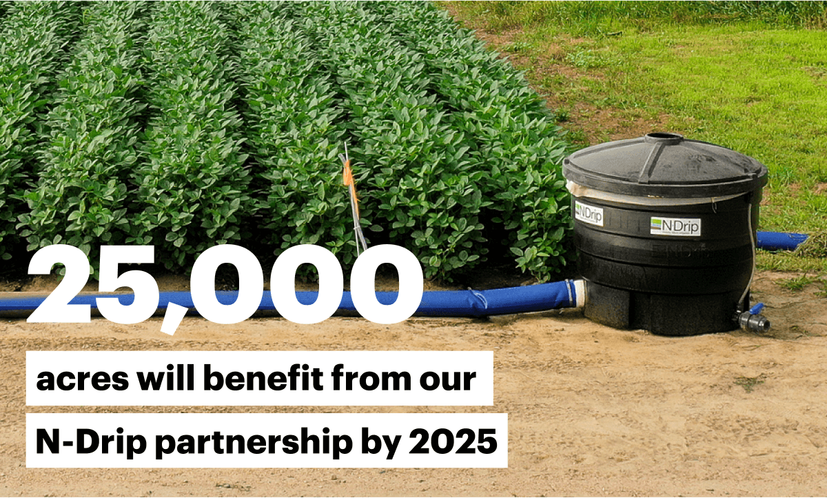 25,000 acres will benefit from our N-Drip partnership by 2025