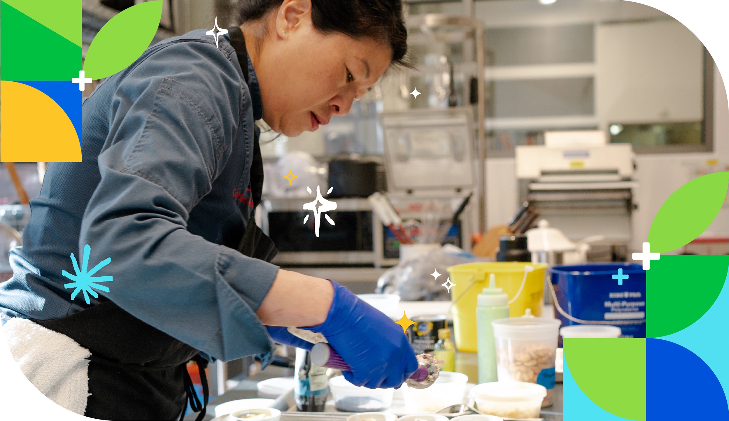 Chef preparing food in kitchen