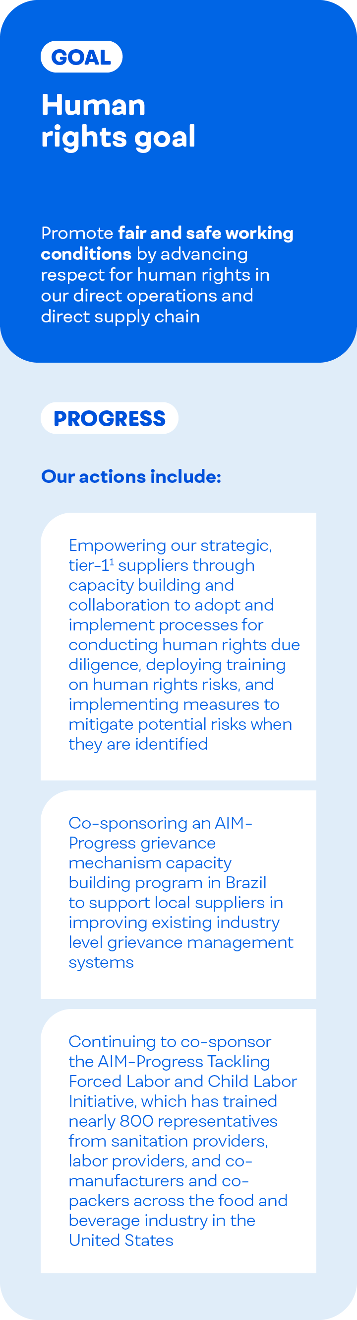Infographic outlining human rights goal
