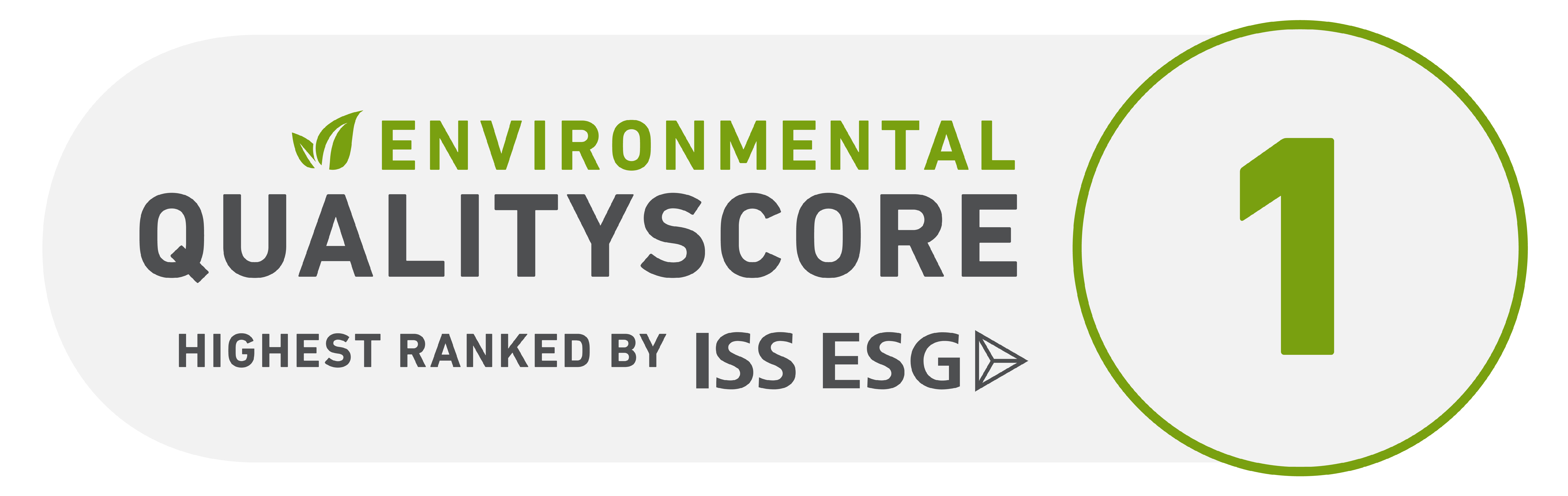Environmental Quality Score 1 - Highest Ranked by ISS ESG